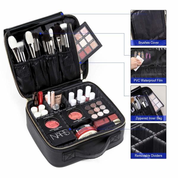 Women H4 inches Professional Makeup Bag Organizer with EVA Divider