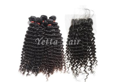 Nenhum derramamento de nenhum cabelo do Virgin do Mongolian 8A do emaranhado com fechamento encaracolado perverso do laço