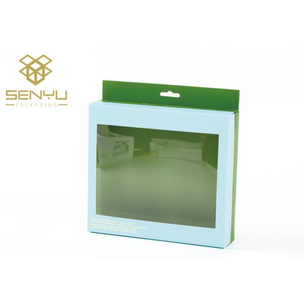 Paper Window Box Packaging / Hanger Cardboard Box With Plastic Window