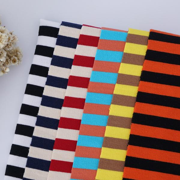 Durable And Easy To Care For Breathable And Elastic Striped Cotton Fabric For Hoddie