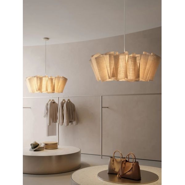 Suspend Lamp Fixtures Dining Room Minimalism E27 Wabi Sabi Handmade Fabric Pendant Lights(WH-WP-131)