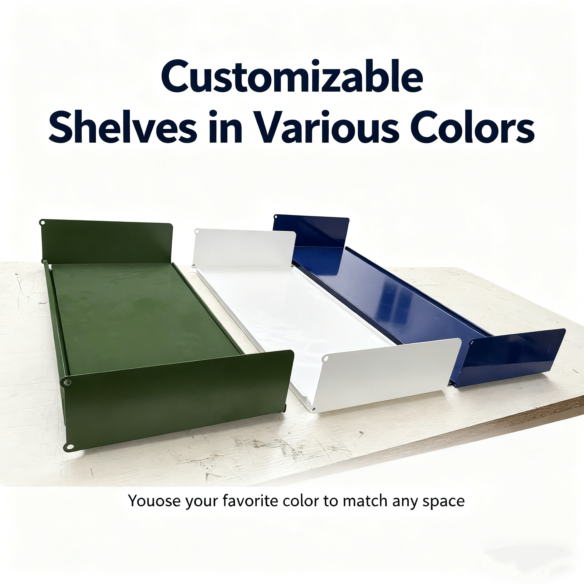 White Steel Floating Wall Modular Shelf System Adjustable Track Post Living Room Food Clothing Storage 5-Layer Modern Design