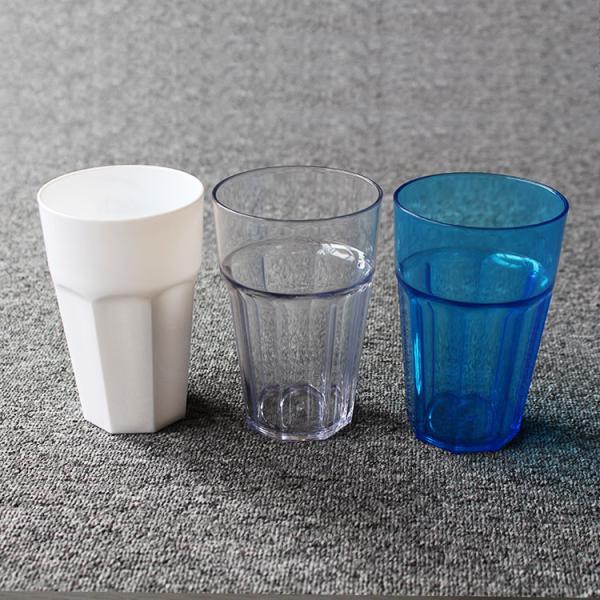 12oz Elite Remedy Polycarbonate Highball Glasses White Black Clear Plastic Rock Glasses