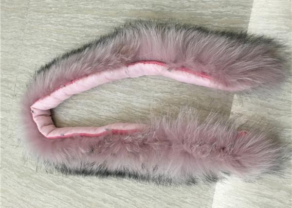 Customized Raccoon Fur Collar , 80Cm Lining Real Fur Genuine Raccoon Scarf