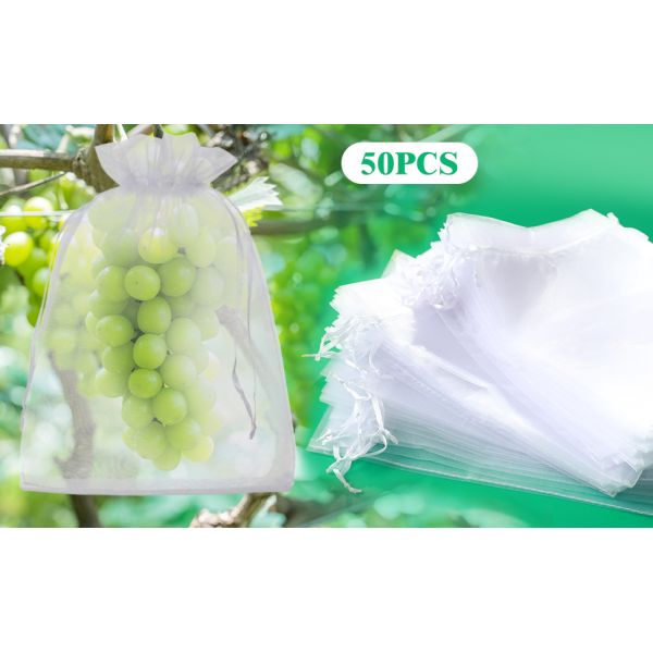 Garden Fruit Protection with Drawstring Reusable Netting Mesh Bags Fruit Netting Bags Fruit Trees Fruit Cover Mesh Bag With Drawstring, Netting Barrier Bags Grapes Mango Fruit Trees Veggies Garden
