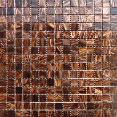 Waterproof Gold Line Series Glass Mosaic Tile For Bar / Countertop
