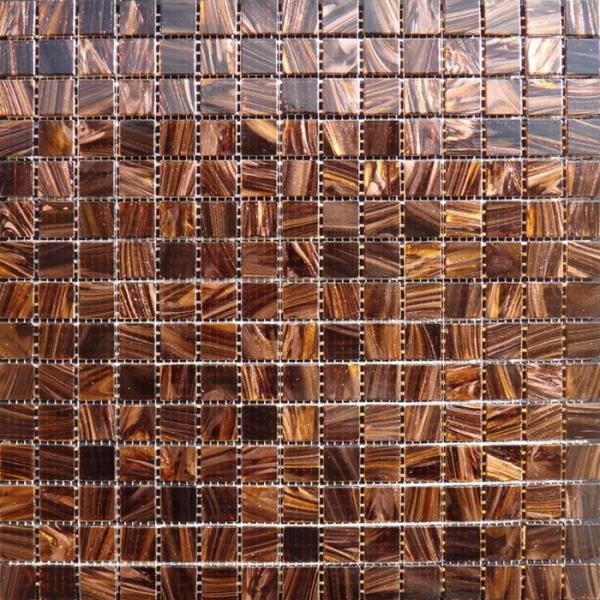 Waterproof Gold Line Series Glass Mosaic Tile For Bar / Countertop