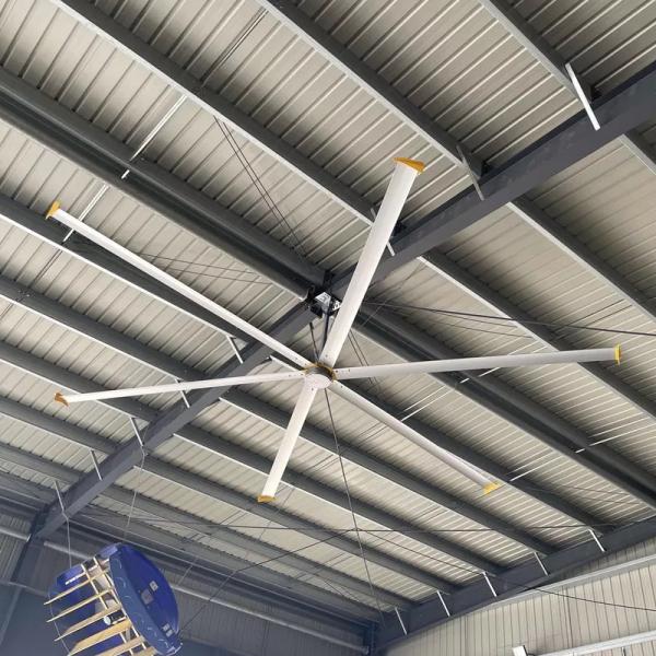 7Ventilador de teto industrial de 3m de nó com 6 lâminas Ventiladores de ventilação de avicultura de prata