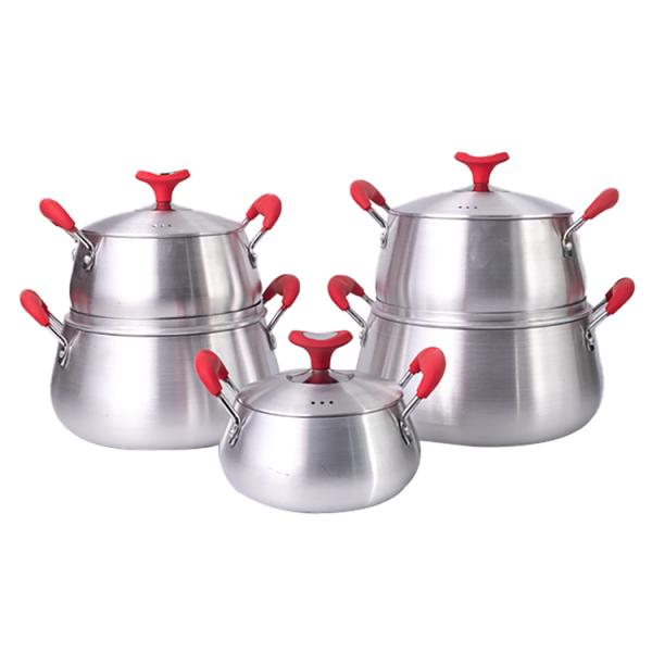Recyclable Spin Bottom Cookware Pot Alu Material For Kitchen Cooking