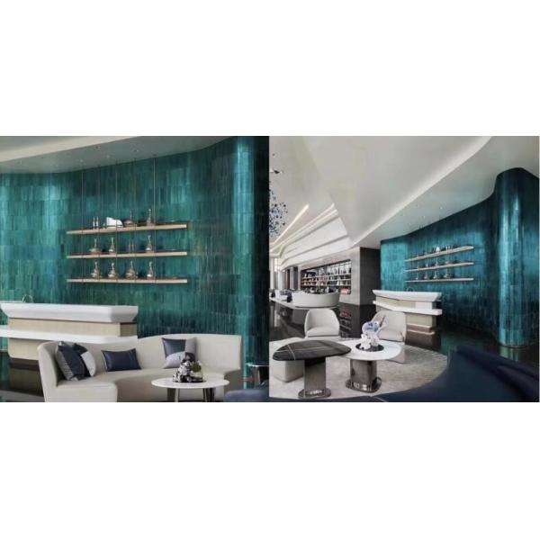 La pierre mince couvre la salle de bains plaquée de salon de cuisine de mosaïque le mur extérieur que d'intérieur couvre de tuiles 293x297MM