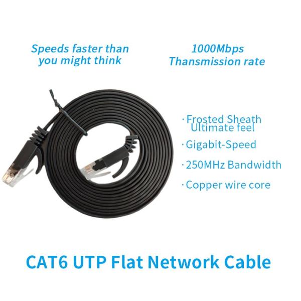4 Pairs Flat 24awg SFTP 1m 2m 3m Cat6 Patch Cord Cable