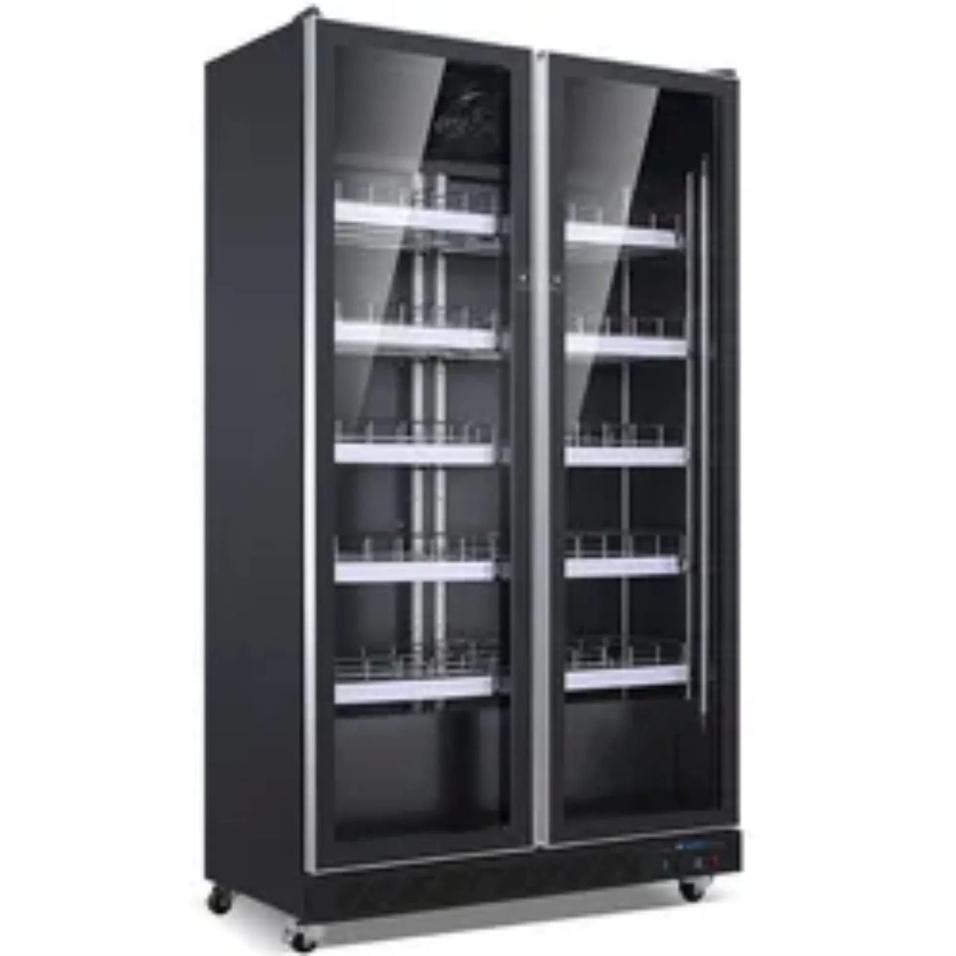900L Double-Door Digital Thermostat Refrigerated Beverage Display Cabinet