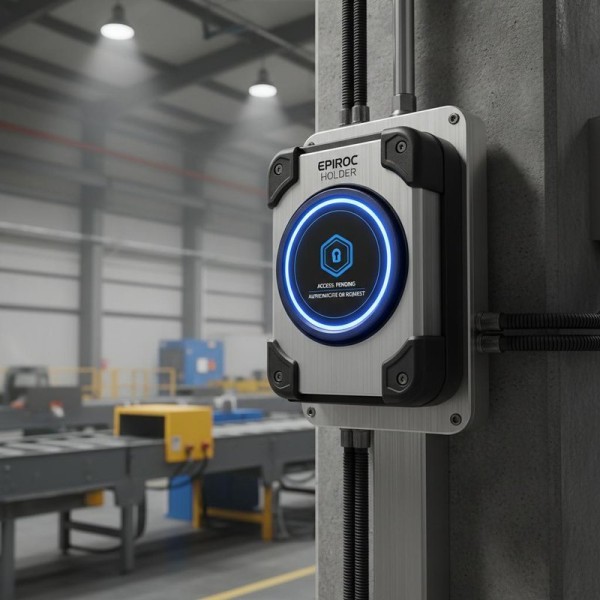 Access control enforced EPIROC HOLDER enabling authenticate or request access management supporting secure industrial workflows