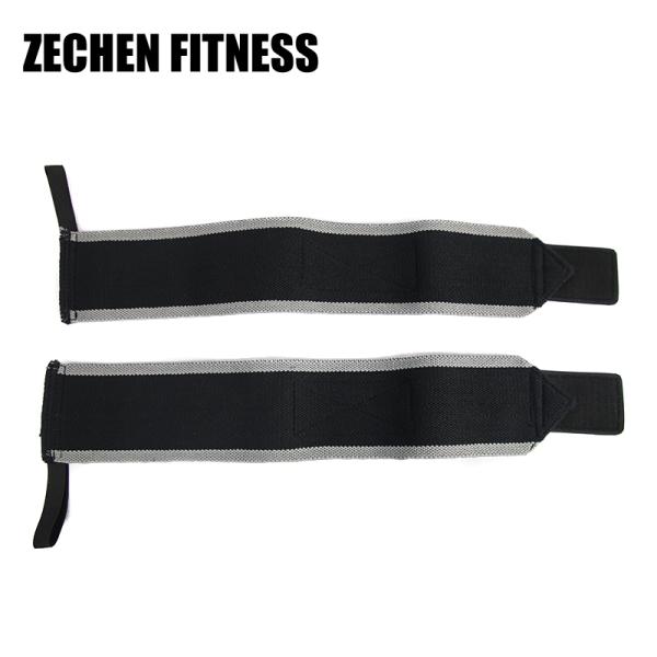 Grey Adjustable Crossfit Wrist Brace 45cm Power Lifting Wrist Wraps Cotton Elastic