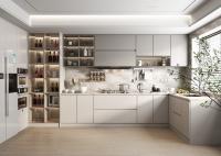 Armoires de cuisine à panneaux décoratifs avec grain de bois pour les hôtels