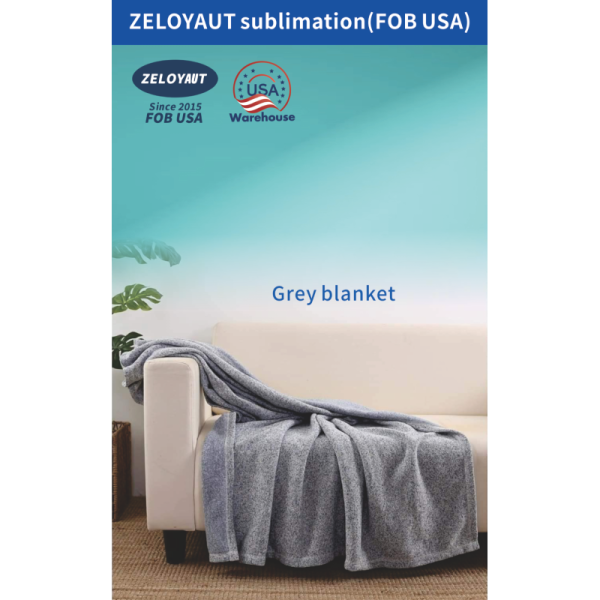 US Warehouse FREE Shipping Wholesaler Sublimation Blanks Hot Sales Sublimation Grey Blankets Adult Baby Blanket All Seasons