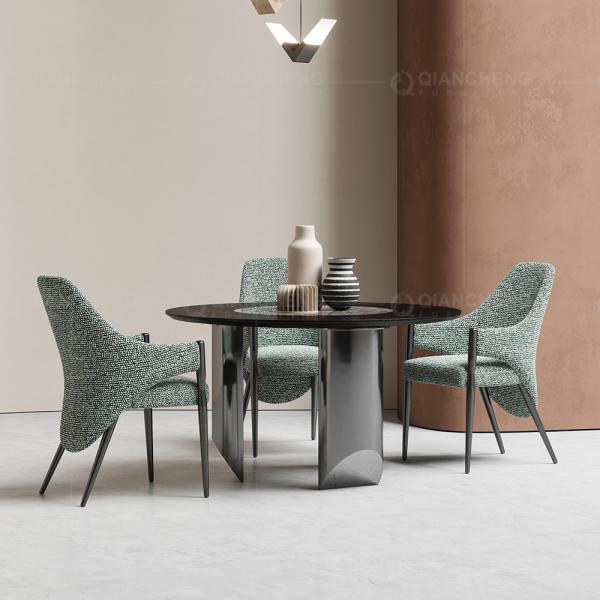 Dia 135x75cm Luxury Marble Dining Table High Temperature Resistance Furniture
