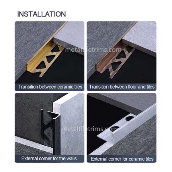 Anodized Matt Black Aluminium Tile Trim Straight Edge Recycled Reusable