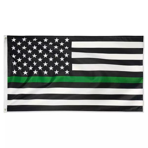 Digital Printing Polyester American Flag 3x5 Ft Thin Blue Yellow Red Green Gray Line Flags