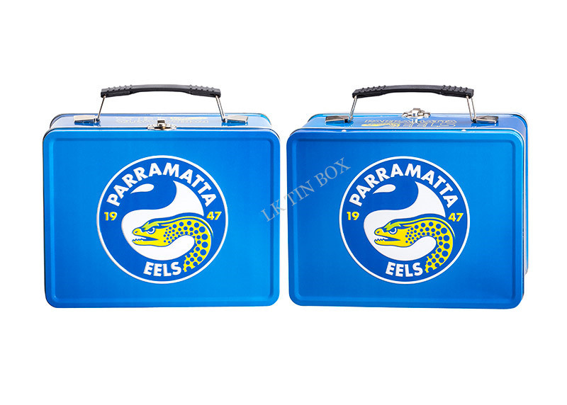 Large Fancy 3D Embossed Collection Metal Tin Lunch Box With CMYK Print