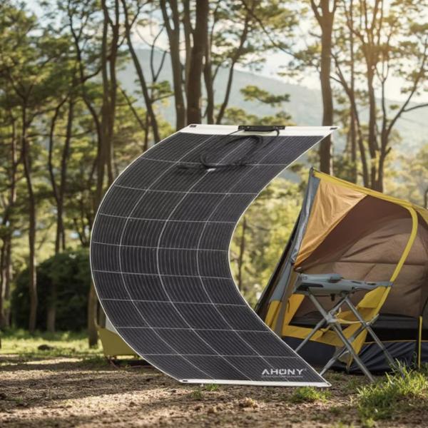 High-Efficiency 50W 12V Monocrystalline PV Module Flexible Solar Panel Battery Maintainer Charger for RV Camper SUV