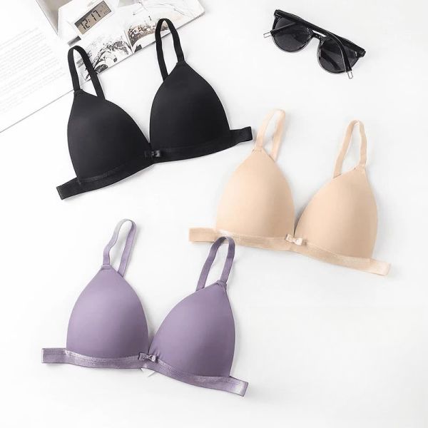 S Size Gathered Bra Female Sexy Triangle Cup Thin Suspenders Seamless Beauty Back Student Underwear Female Adjustable Bra