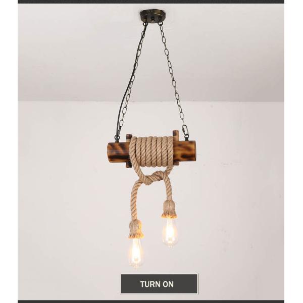 American Retro Attic Light Bamboo  Rope Chandelier(WH-VP-218)