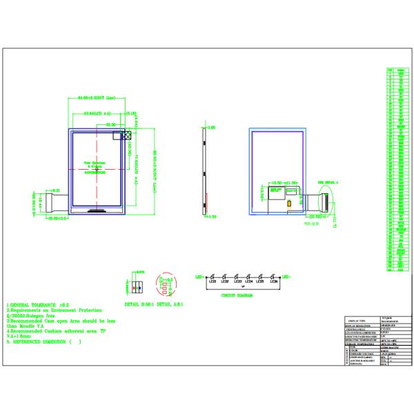 Дисплей дюйма TFT ILI9341 IC 115nits 240x320 3,5 с интерфейсом RGB SPI