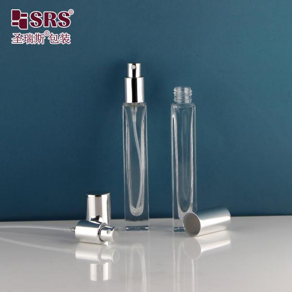 Square Shape Transparent Empty Glass Luxury Spray Pump Perfume Atomizer 10ml