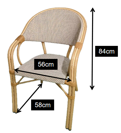 Yoshen French Style Garden Chair Faux Bamboo Frame with Sling Fabric Seat for Outdoor Patio
