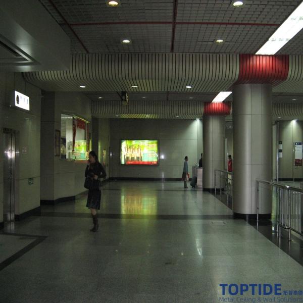 Metro Airport Aluminium Open Cell Ceiling Decorative Lattice Square Grid Tiles Install With T Bars