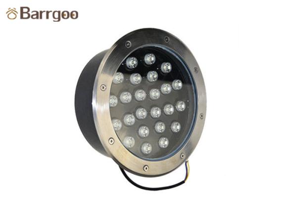 24w Round Led Underground Light Garden Path Buried Ip67 In Black Color