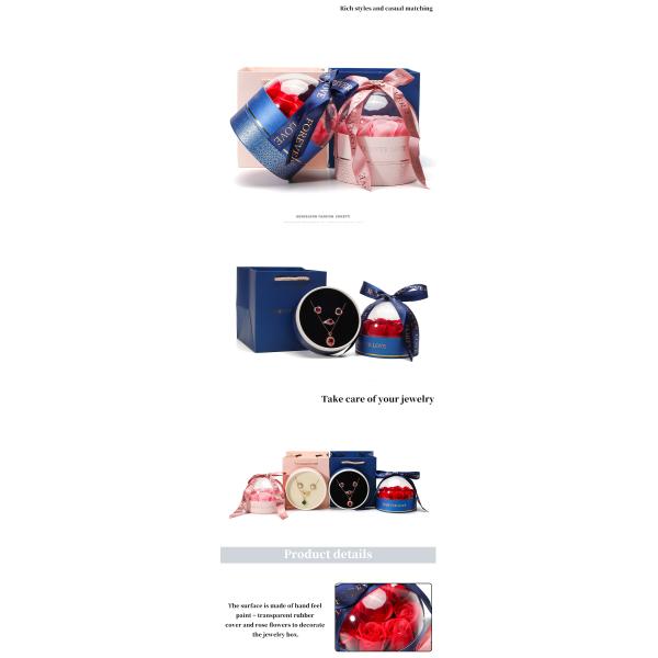 OEM Logo Ronde économiser Rose Fleur Joaillerie Boîte Pour le mariage cadeau d'anniversaire demoiselle d'honneur