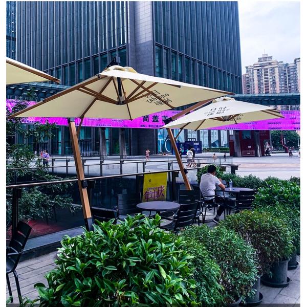 Outdoor Patio Garden Wood Cantilever Parasol Umbrella 3.5M Accept Customized