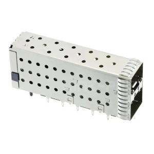 1-2007492-6 SFP+ Receptacle com Cage Ganged (2x1) Conector Incluído Lightpipe