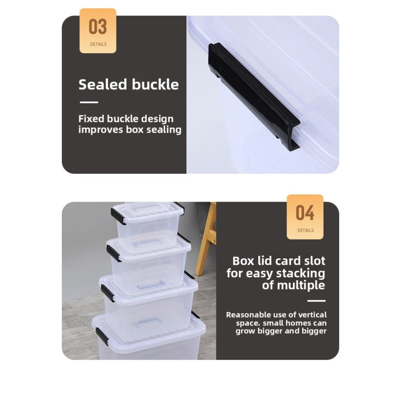 Wholesale Custom Size Transparent Plastic Storage Box Waterproof Moisture-Proof Portable Organizer Box for Home