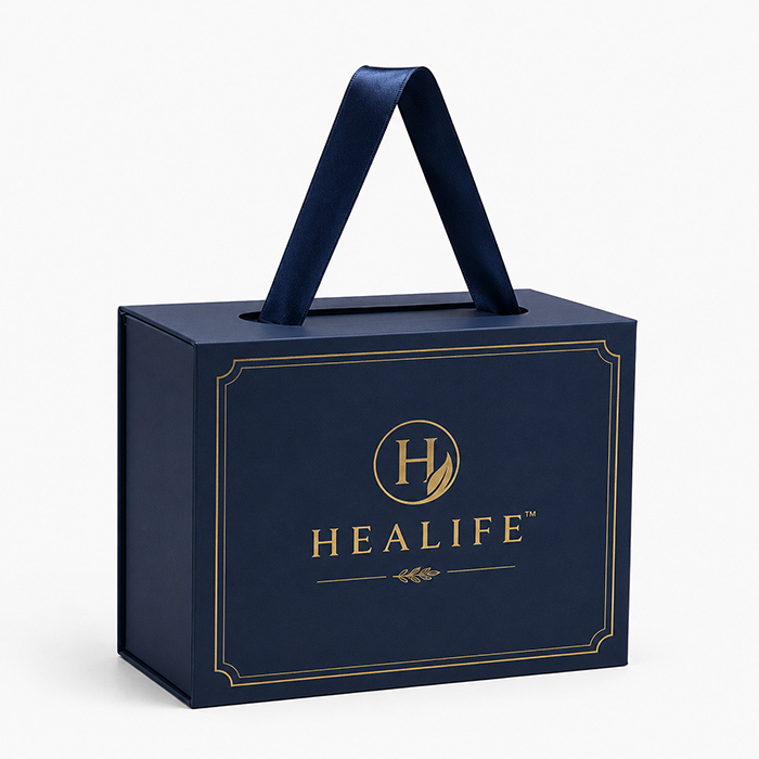 Magnetic Flip Top Gift Box Custom with Carry Handle Sponge Insert