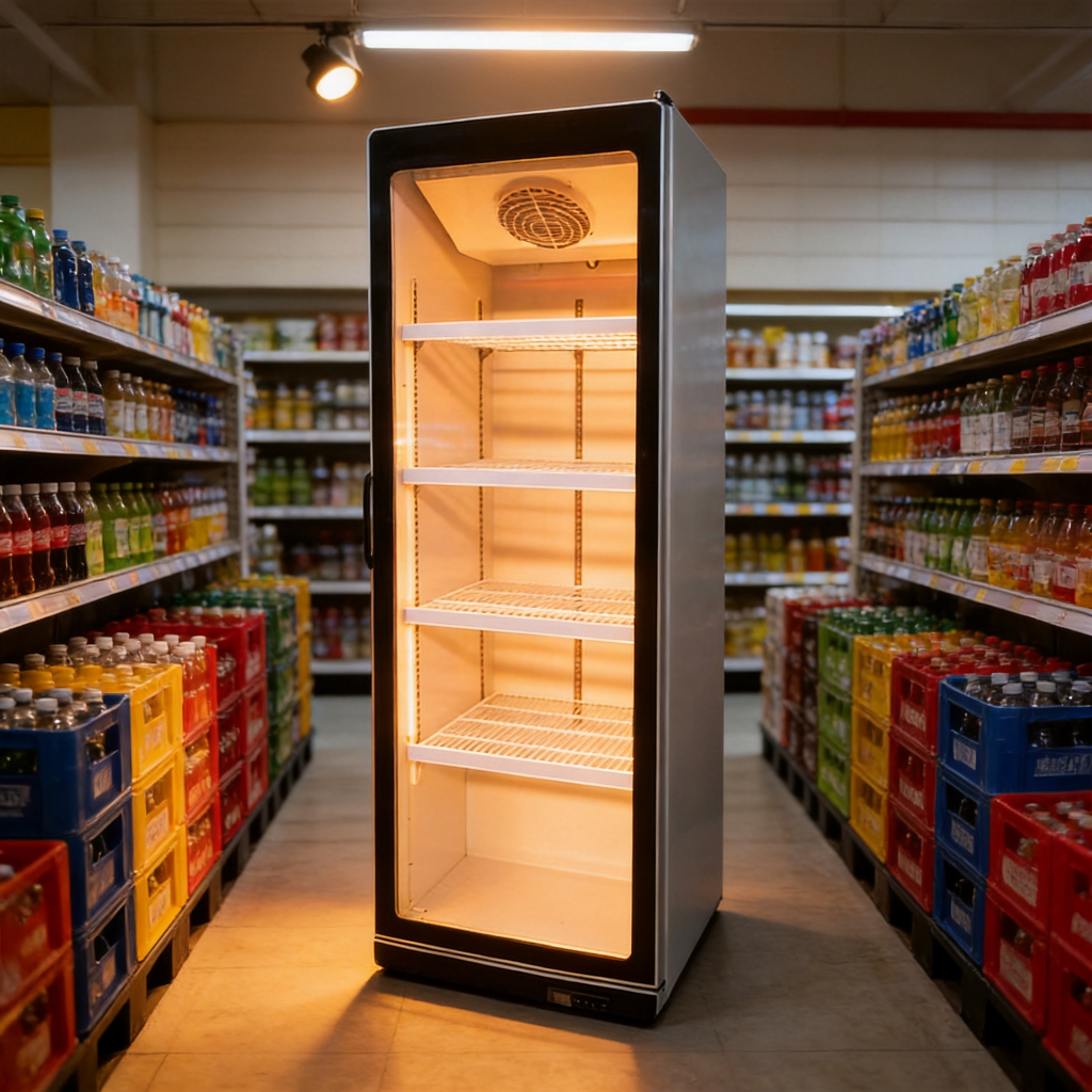 Single Door Display Glass Door Freezer Vertical Beverage Milk Refrigerated Display Cooler