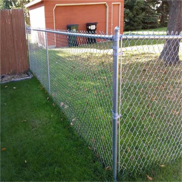 Silvery 50 Feet Length Galvanized Chain Link Fence Diamond Wire Mesh Corrosion Resistant