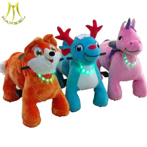 Hansel low price plush four wheel zippy battery animal from China for sale