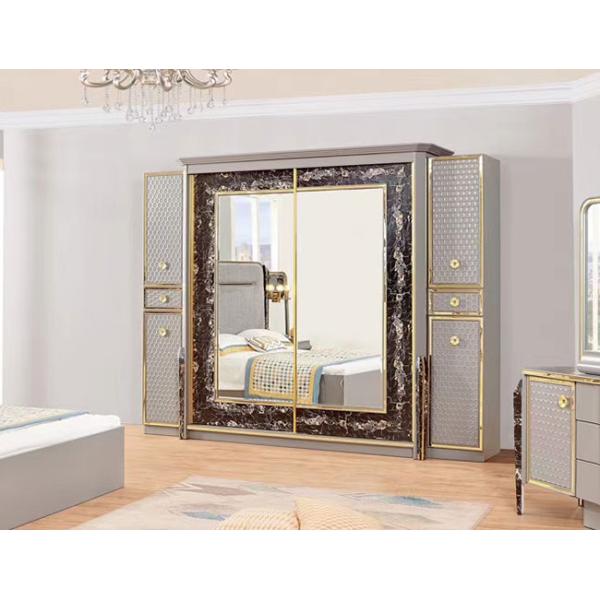 Кожаная отраженная мебель спальни классики европейская установила опционный