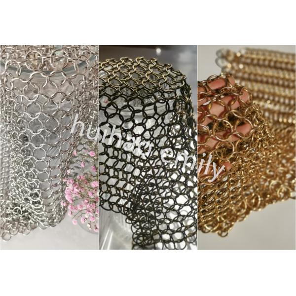 Fire Prevention Metal Ring Mesh Curtain For Restaurant Partition
