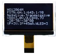 2Moniteur LCD graphique de.4 pouces 128X64 points FSTN Module d'affichage LCD Cog