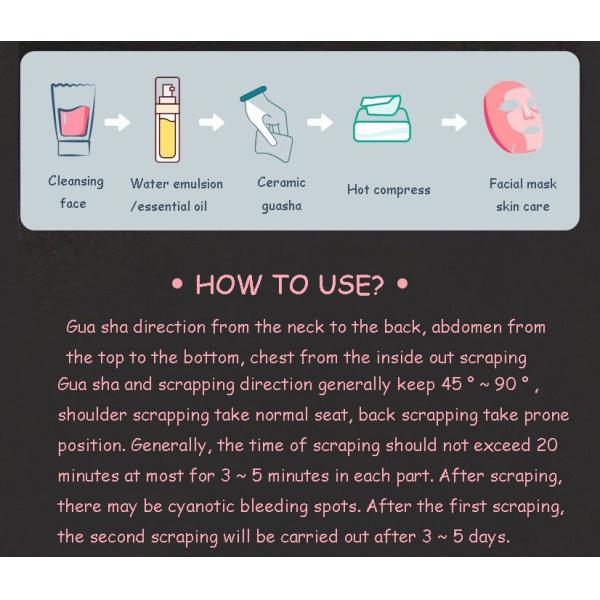 110*50mm Ceramic Guasha Tool for Body Care Facial Gua Sha Massage Board to Reduce Head Neck Back Pain and More