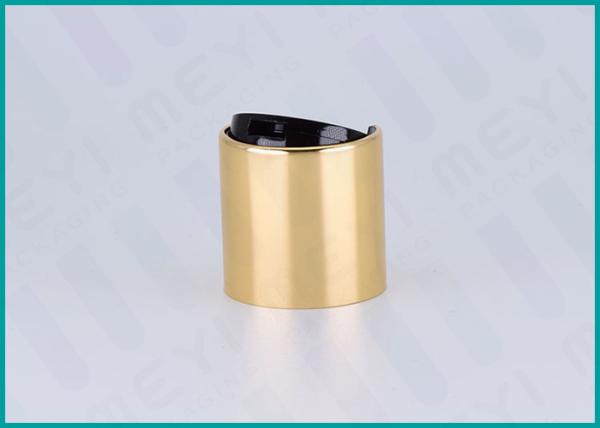 O tampão lustroso da parte superior do disco do ouro, os tampões de 28/410 de garrafa e os fechamentos para o corpo desnatam