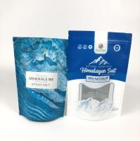 Os malotes empacotados reusáveis impressos para o banho embebem estão acima do zíper de alumínio Matte Blue Mylar