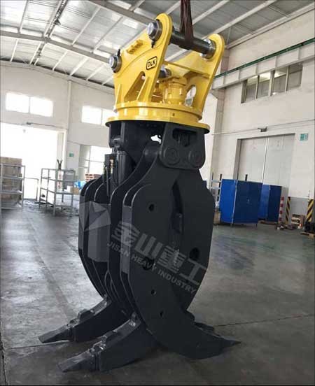 Heavy Duty Hydraulic Log Grapple Double Cylinders For 30 Ton Excavator Volvo EC290 EC360