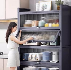 Household Kitchen Carbon Steel Storage Cabinet Scratch Resistant Durable Sturdy