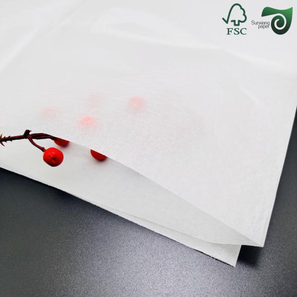Papier à pâte biodégradable résistant aux graisses de qualité alimentaire FSC revêtu d'huile de silicone