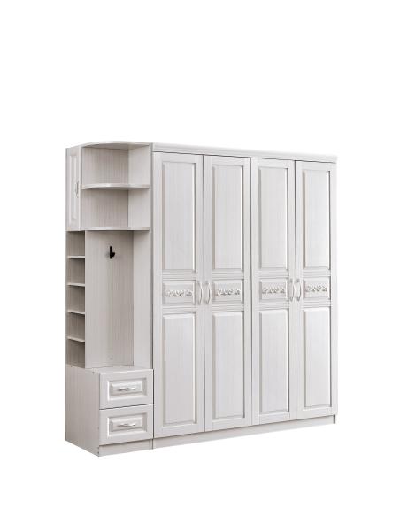 Dustproof White Wood Armoire Wardrobe